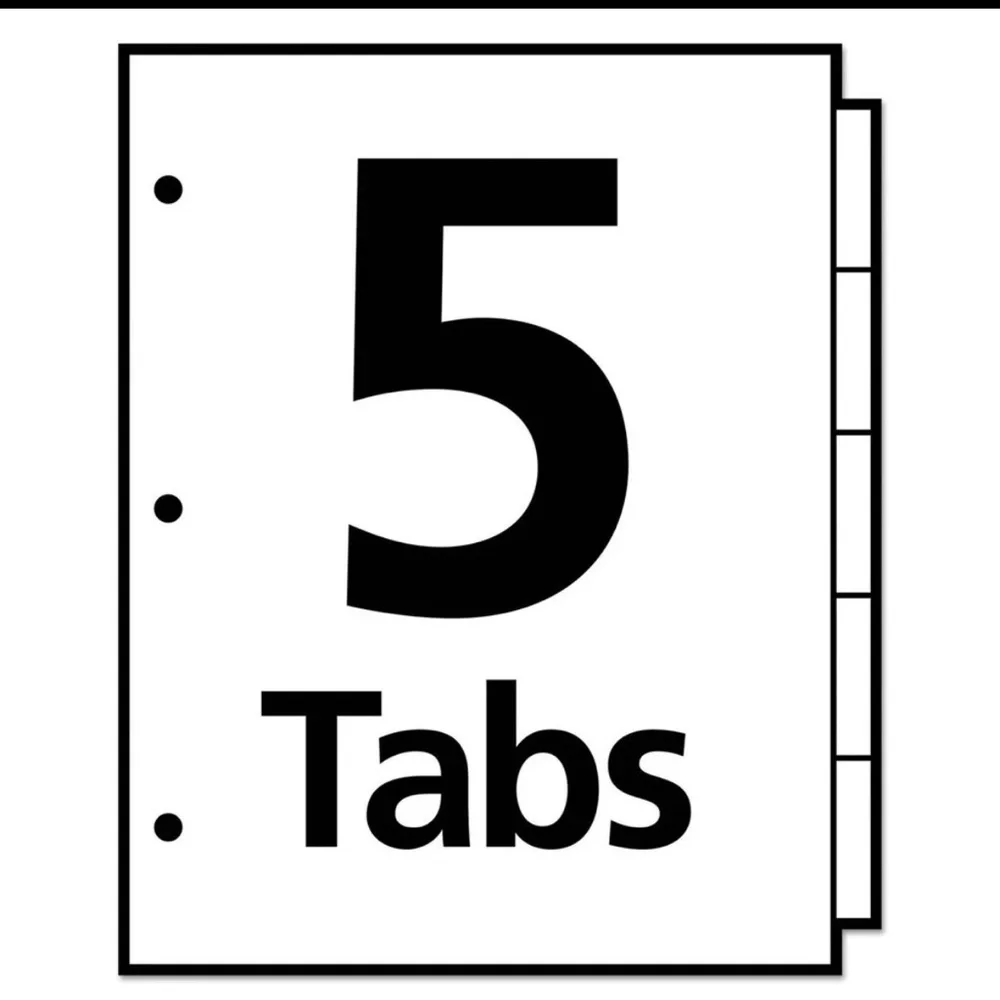 Avery Write & Erase 5-Tab Dividers – Red, Yellow, Green, Blue, Pink